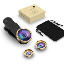 Load image into Gallery viewer, 3 In1 + Clip Universal Smartphone Camera Lens, Fisheye, Wide Angle, Macro.